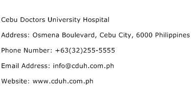 cebu doctors hospital contact number.